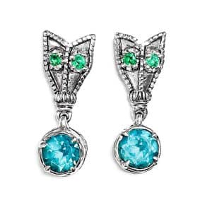 Nordens Snake Earrings with Topaz